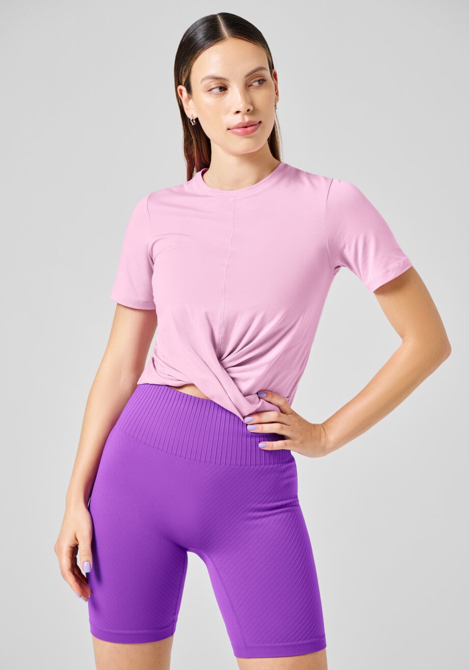 Casall Delight Short Wrap Tee - Orchid Pink