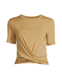 Casall Delight Short Wrap Tee - Sugar Brown