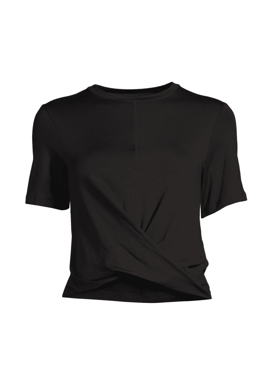 Casall Delight Short Wrap Tee - Black