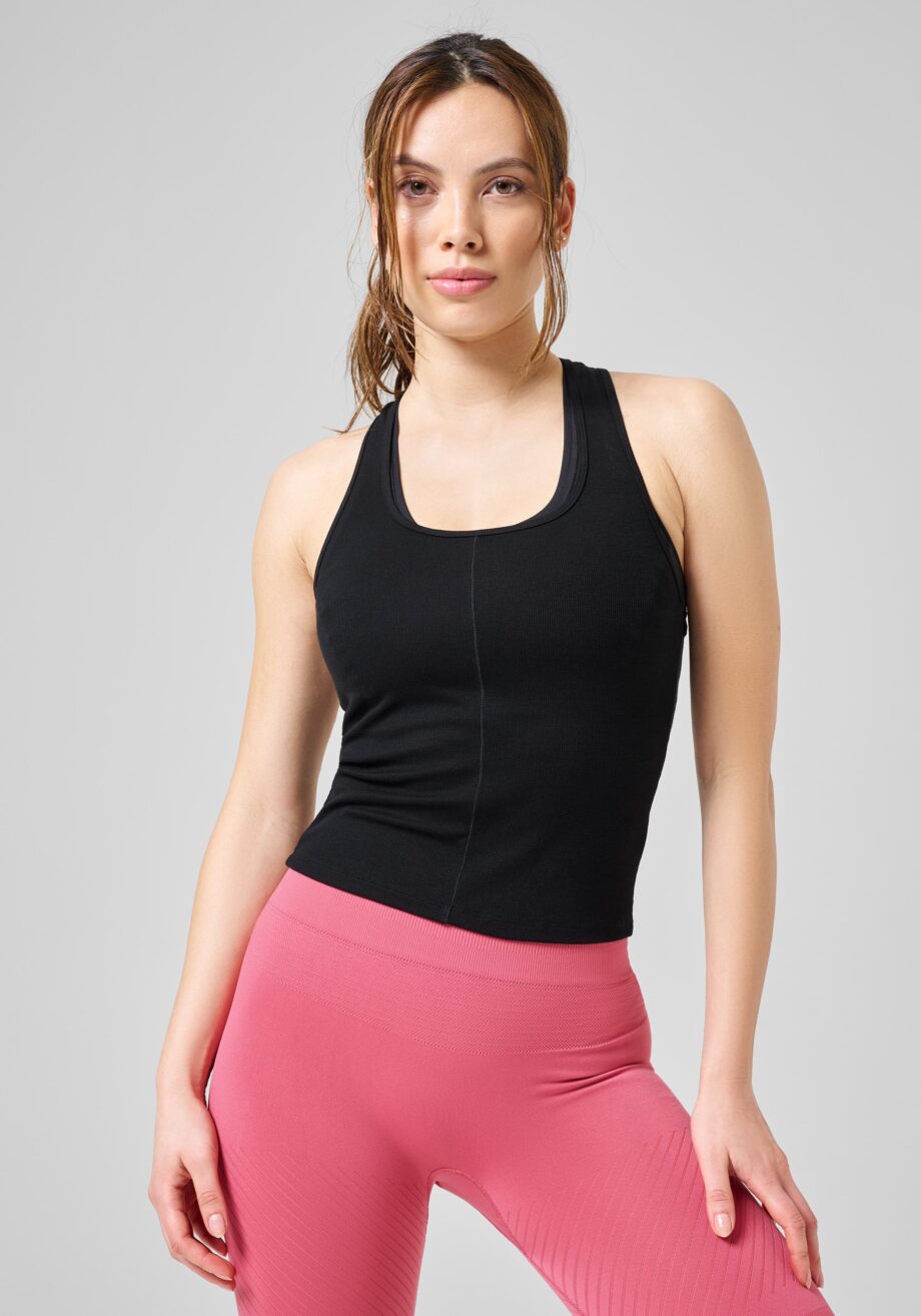 Casall Delight Scoop Neck Tank - Black