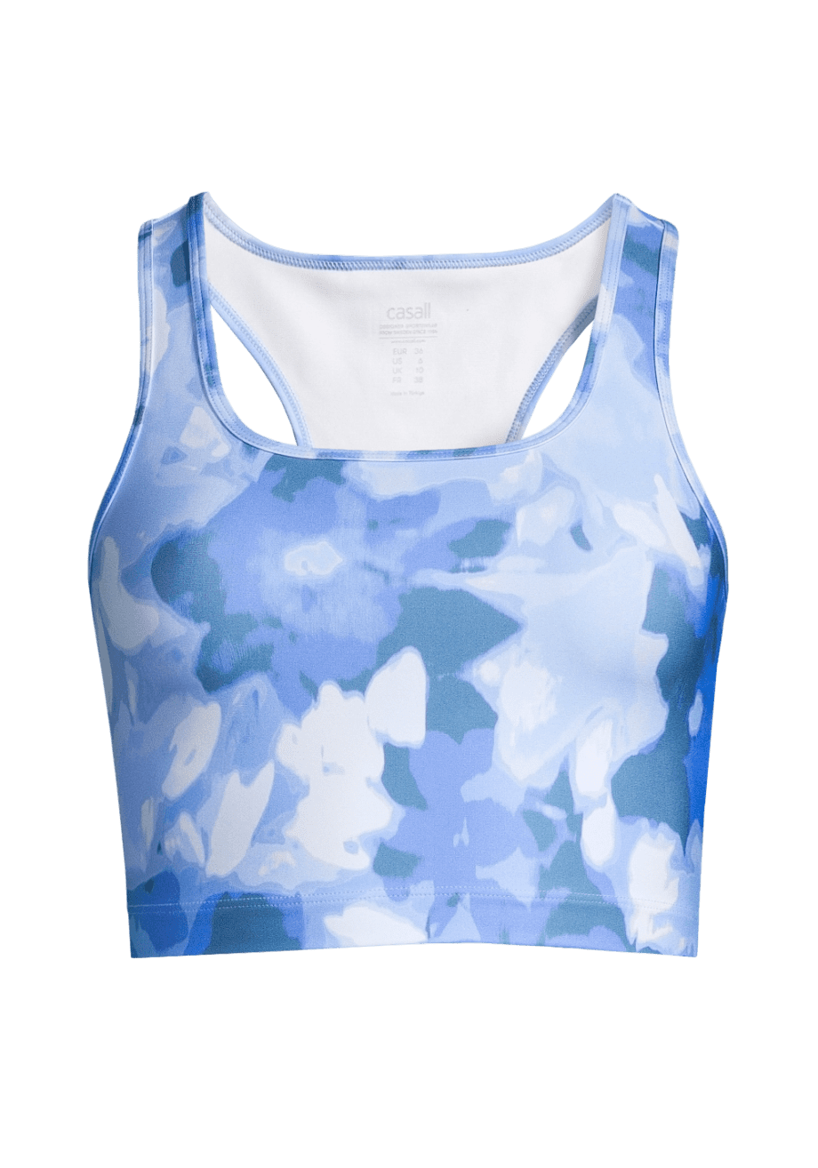 Casall Blossom Square Neck Sports Top - Blossom Blue
