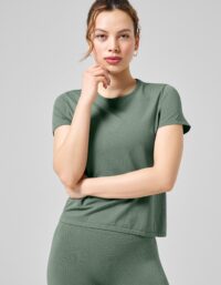 Casall Essential Block Seamless Tee - Dusty Green