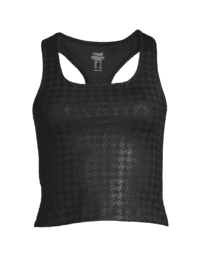 Casall Sandy Square Neck Printed Top - HoundstoothShiny Black