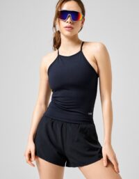 Casall Built-In-Bra Halterneck Tank - Black