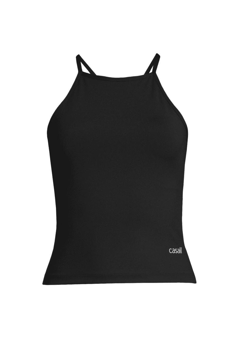 Casall Built-In-Bra Halterneck Tank - Black
