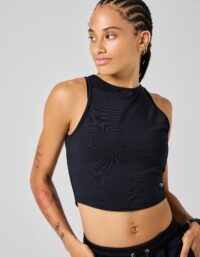 Casall Laser Mesh Crop Top - Black