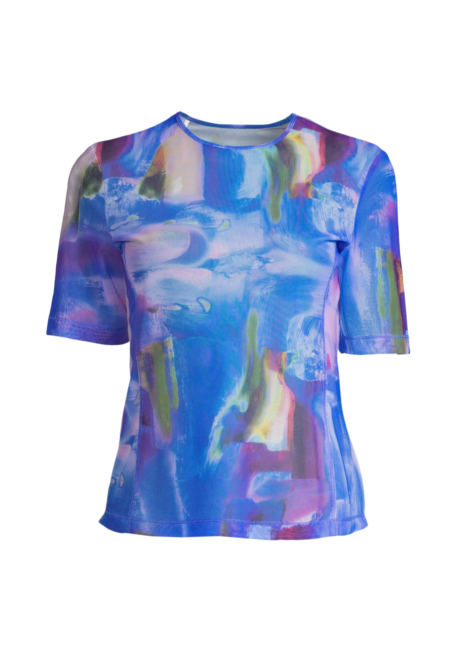 Casall Sheer Mesh Tee - Blue Nostalgia