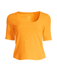 Casall Scoop Rib Tee - Yellow Glaze