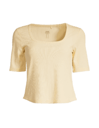 Casall Scoop Rib Tee - Milky Vanilla