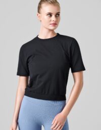 Casall Seamless Rib Sleeve Tee - Black