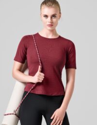 Casall Soft Rib Tee - Evening Red