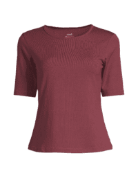 Casall Soft Rib Tee - Evening Red