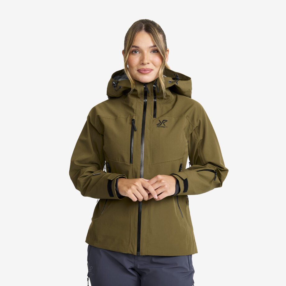 Revolution Race Dam > Jackor > Regn- & Skaljackor - Cyclone 3L Shell Jacket - Dam - Dark Olive, Storlek:XS