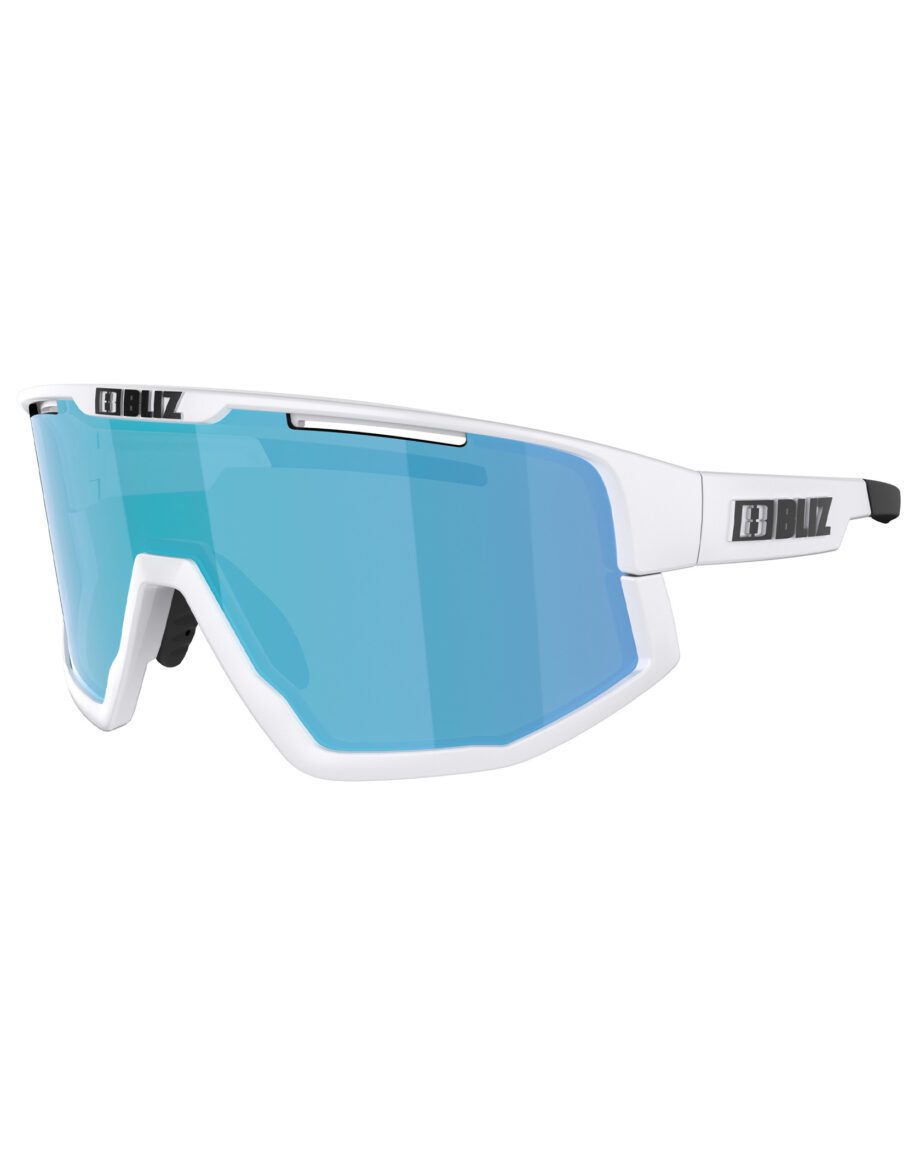 Bliz Fusion Small Matt White Brown with Blue Multi
