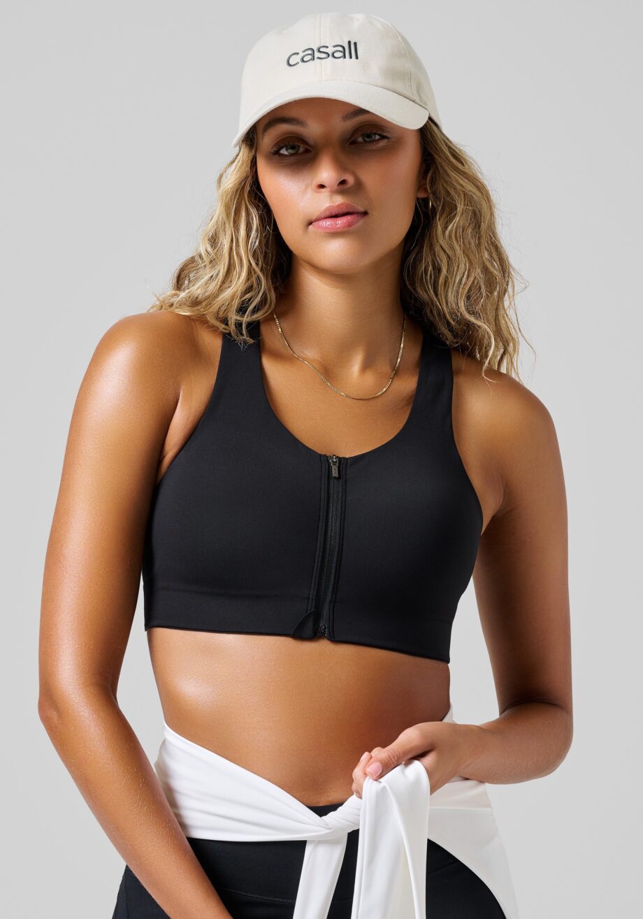 Casall Impact Zip Sports Bra - Black