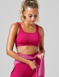 Casall Scallop Seamless Bralette - Punch Pink