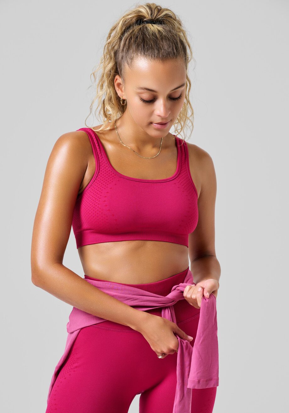 Casall Scallop Seamless Bralette - Punch Pink