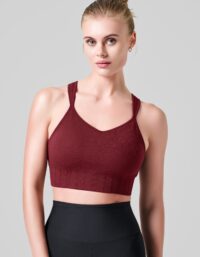 Casall Seamless Rib Padded Sports Bra - Evening Red