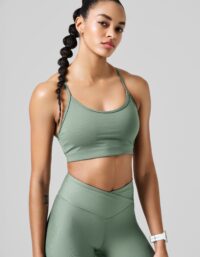 Casall Sleek Strappy Sports Bra - Dusty Green