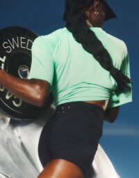 Casall Laser Mesh Crop Tee - Apple Crush