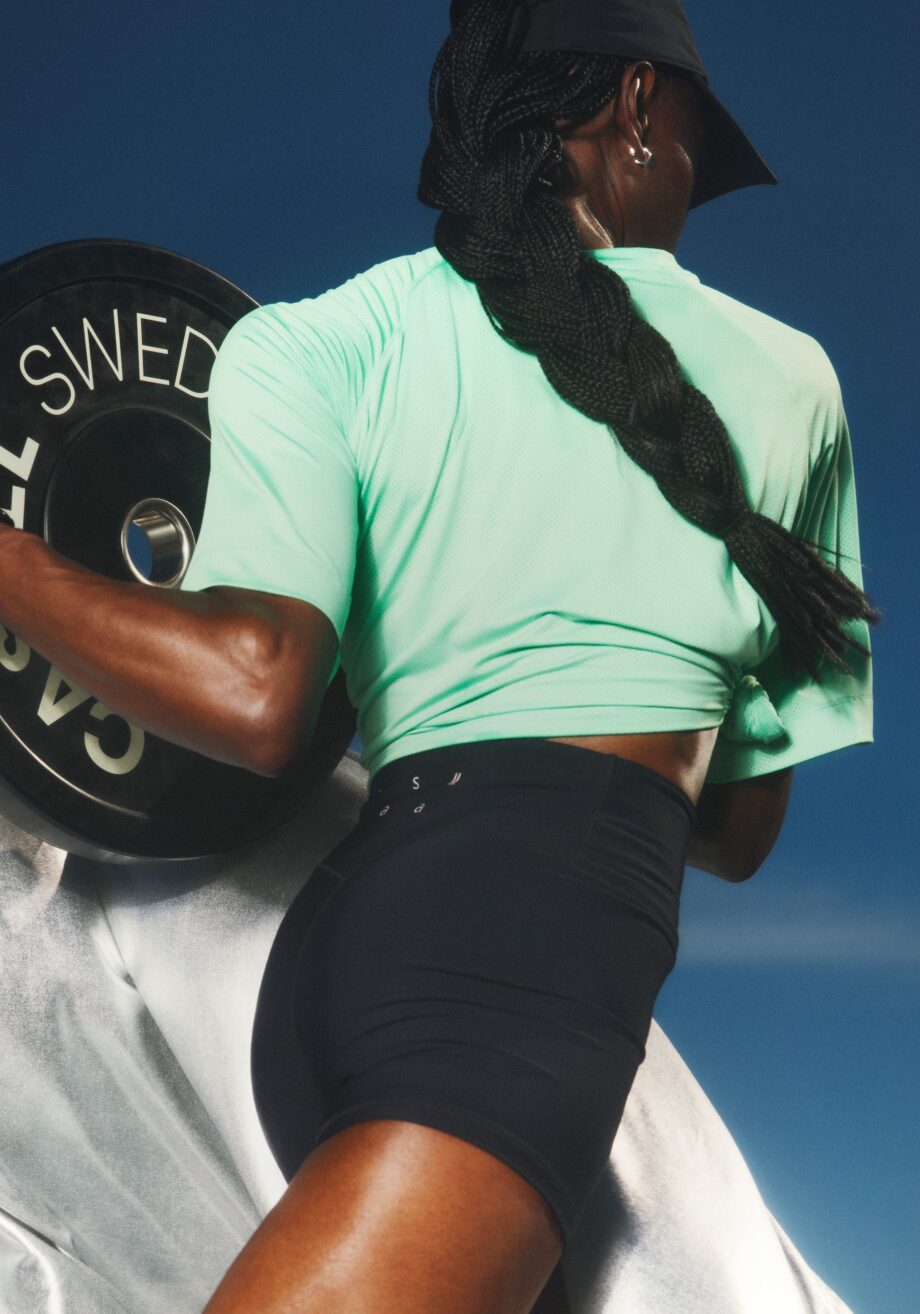 Casall Laser Mesh Crop Tee - Apple Crush