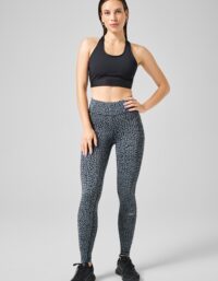 Casall Essential Printed Tights - Dk Grey Shake