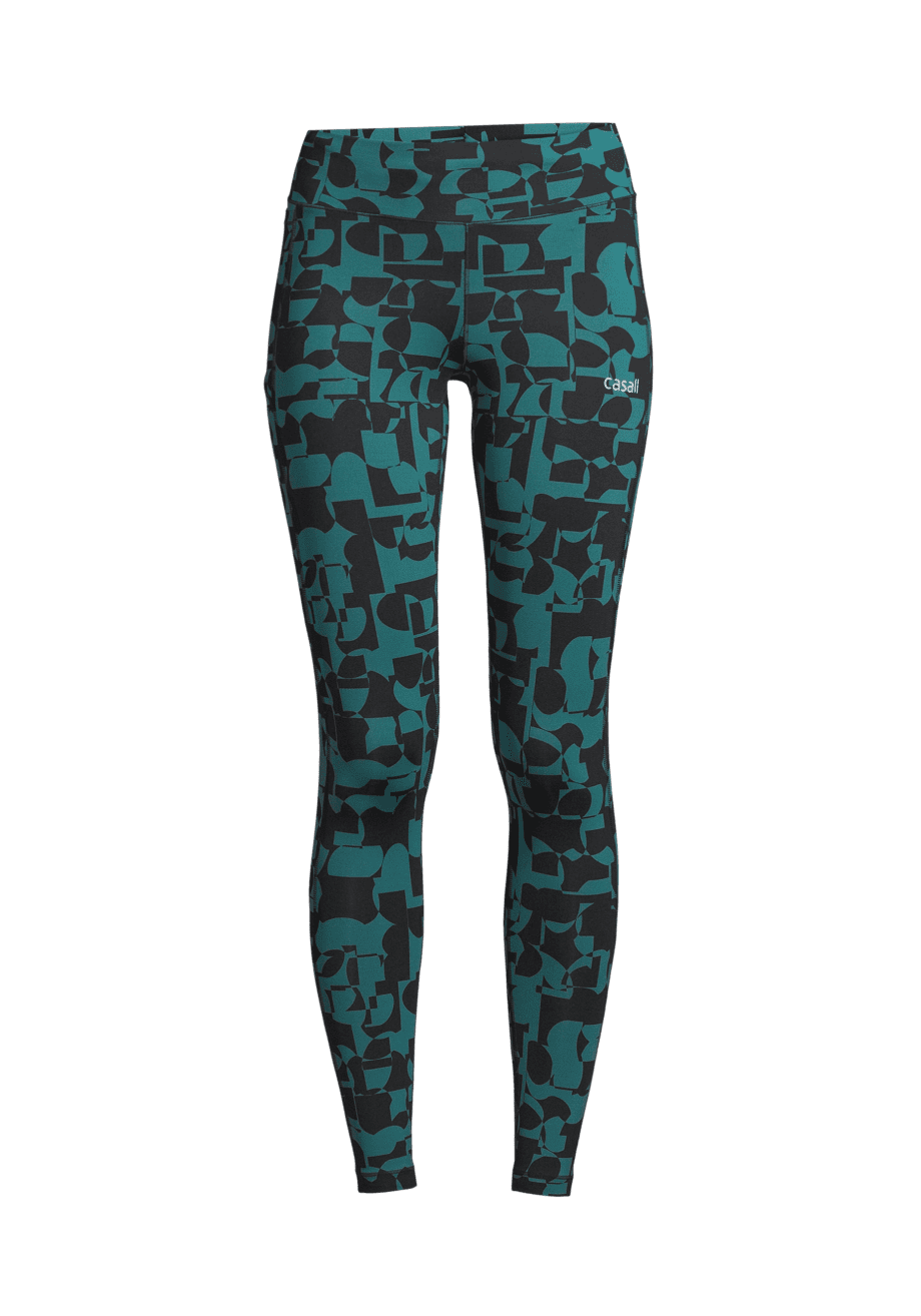 Casall Essential Tights Printed  - Echo Green