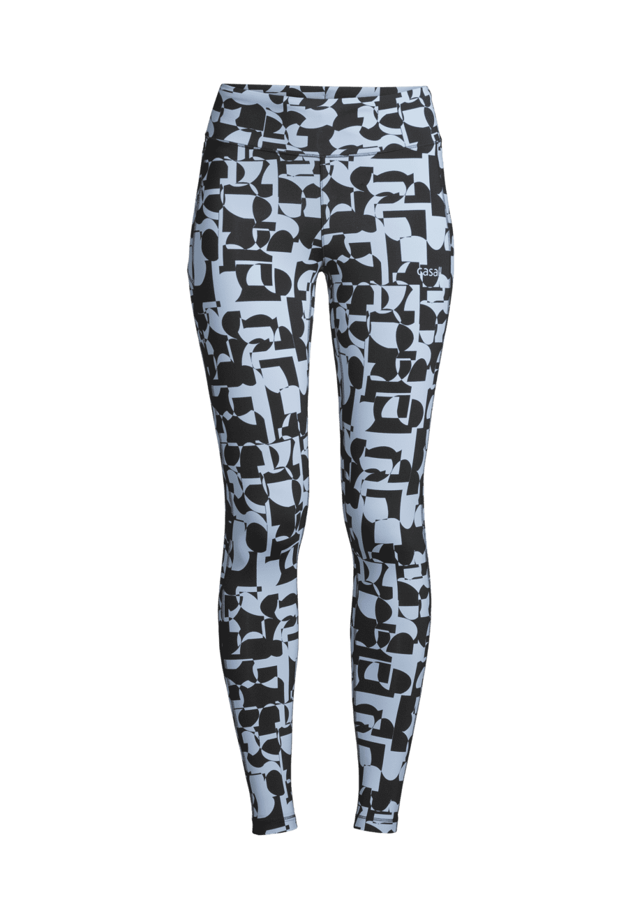 Casall Essential Tights Printed  - Echo Light Blue