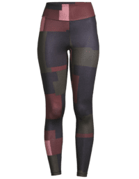 Casall Printed Sport Tights - Green/Red Block