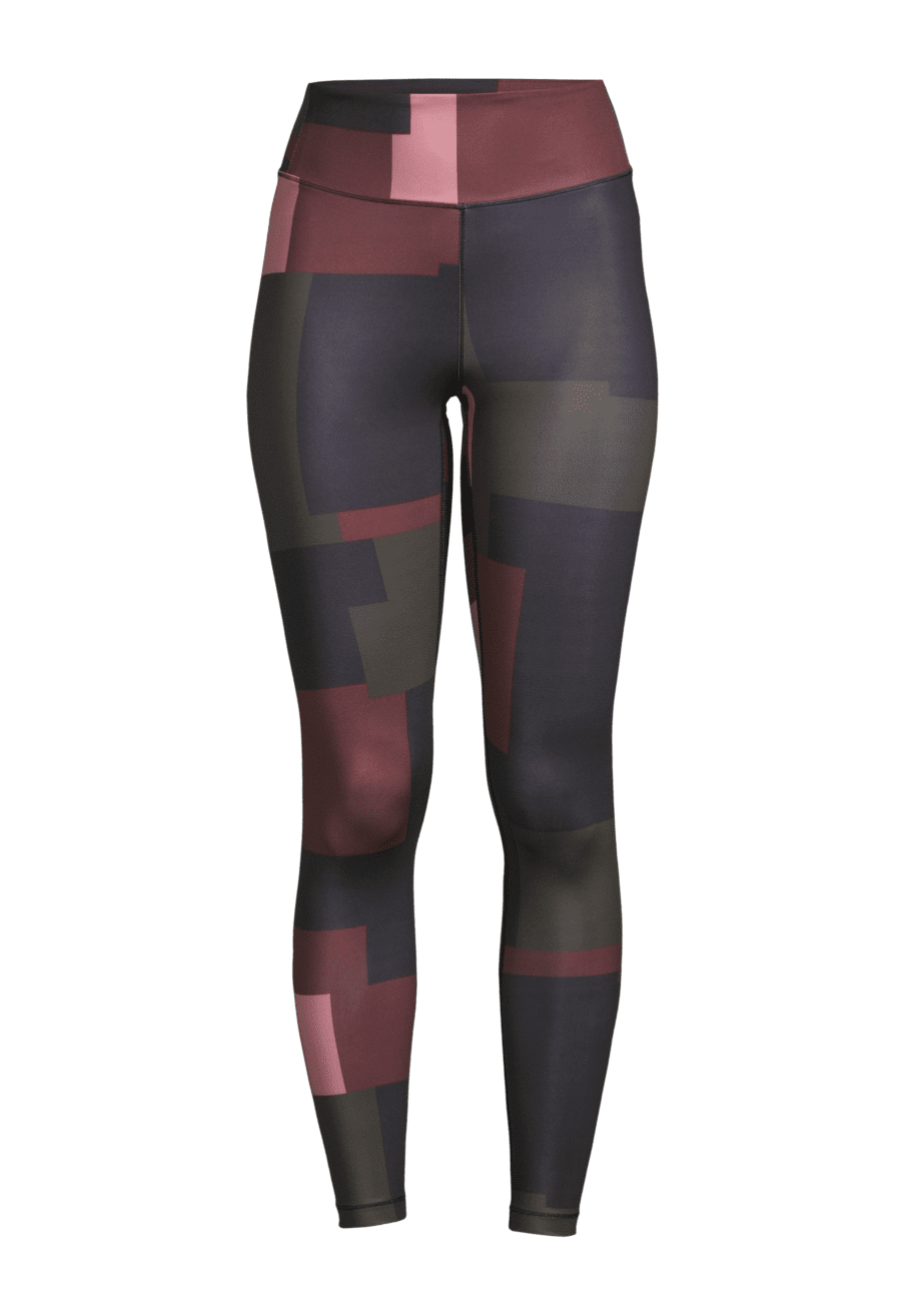 Casall Printed Sport Tights - Green/Red Block