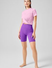 Casall Seamless Graphical Rib Bike Tights - Liberty Lilac