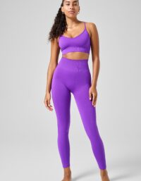 Casall Seamless Graphical Rib High Waist Tights - Liberty Lilac