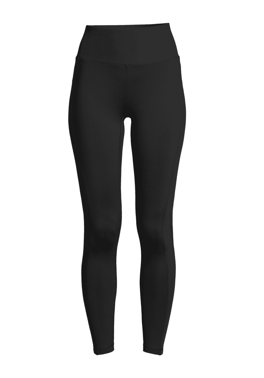 Casall Shiny Rib Insert High Waist Tights - Black