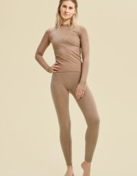 Casall Wool Rib High Waist Tights - Light Sand