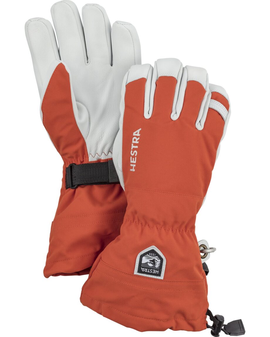 Hestra Army Leather Heli Ski - 5 Finger Brick Red (9 9)