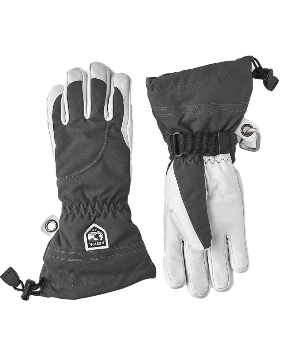 Hestra Heli Ski Female - 5 Finger Grey/Offwhite (9 9)