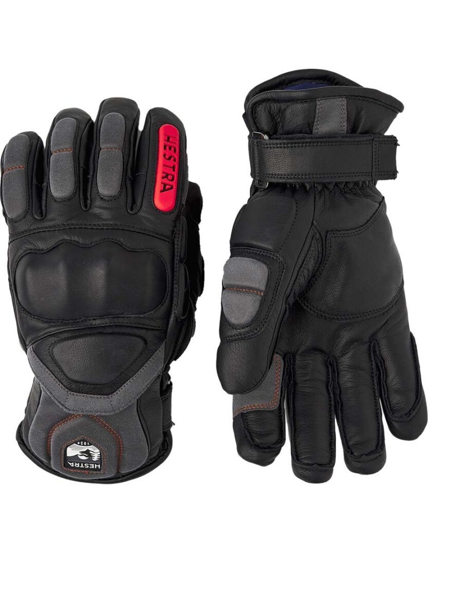 Hestra Impact Racing Sr. - 5 Finger Black/Flame Red (11 11)