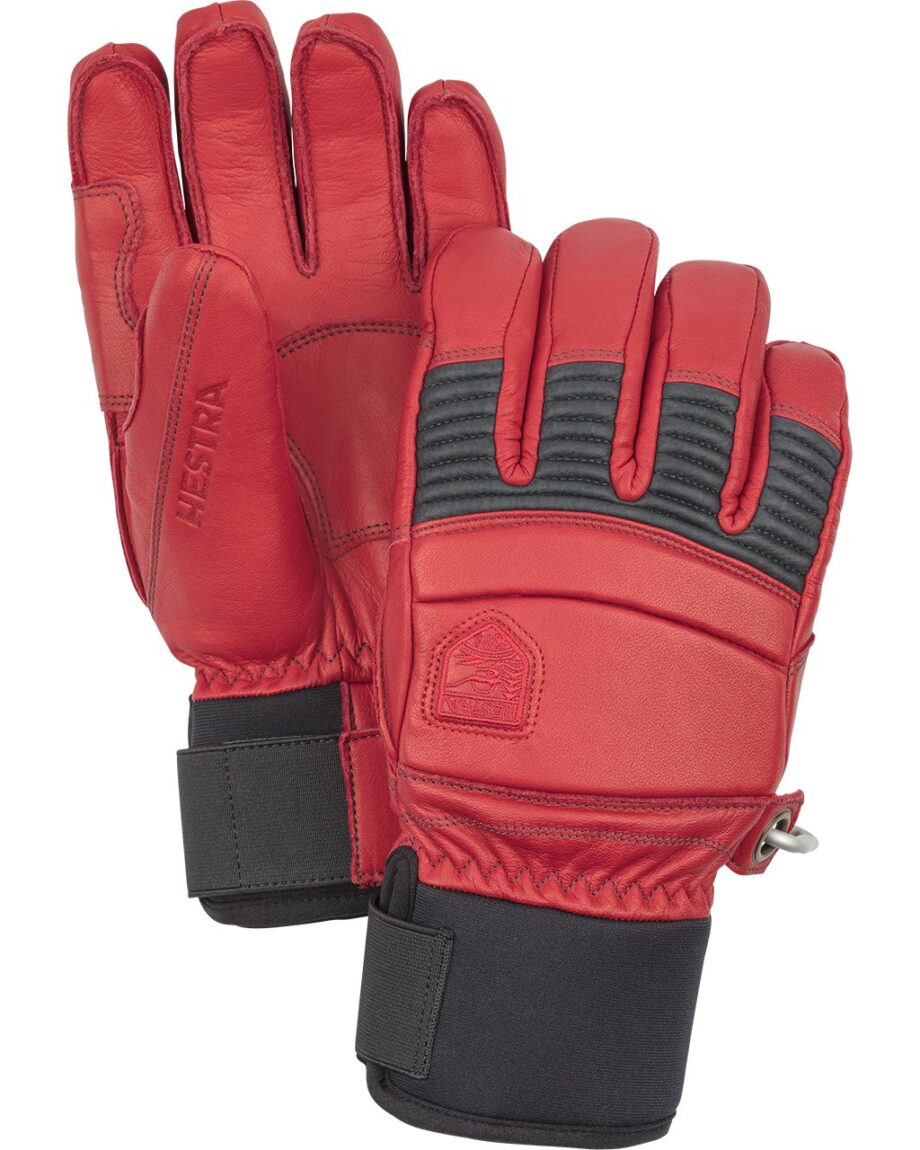 Hestra Leather Fall Line - 5 Finger Red/Grey (10 10)