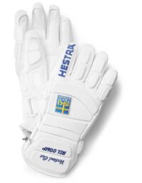 Hestra RSL Comp Vertical Cut D3O Impact - 5 Finger White/Yellow (9