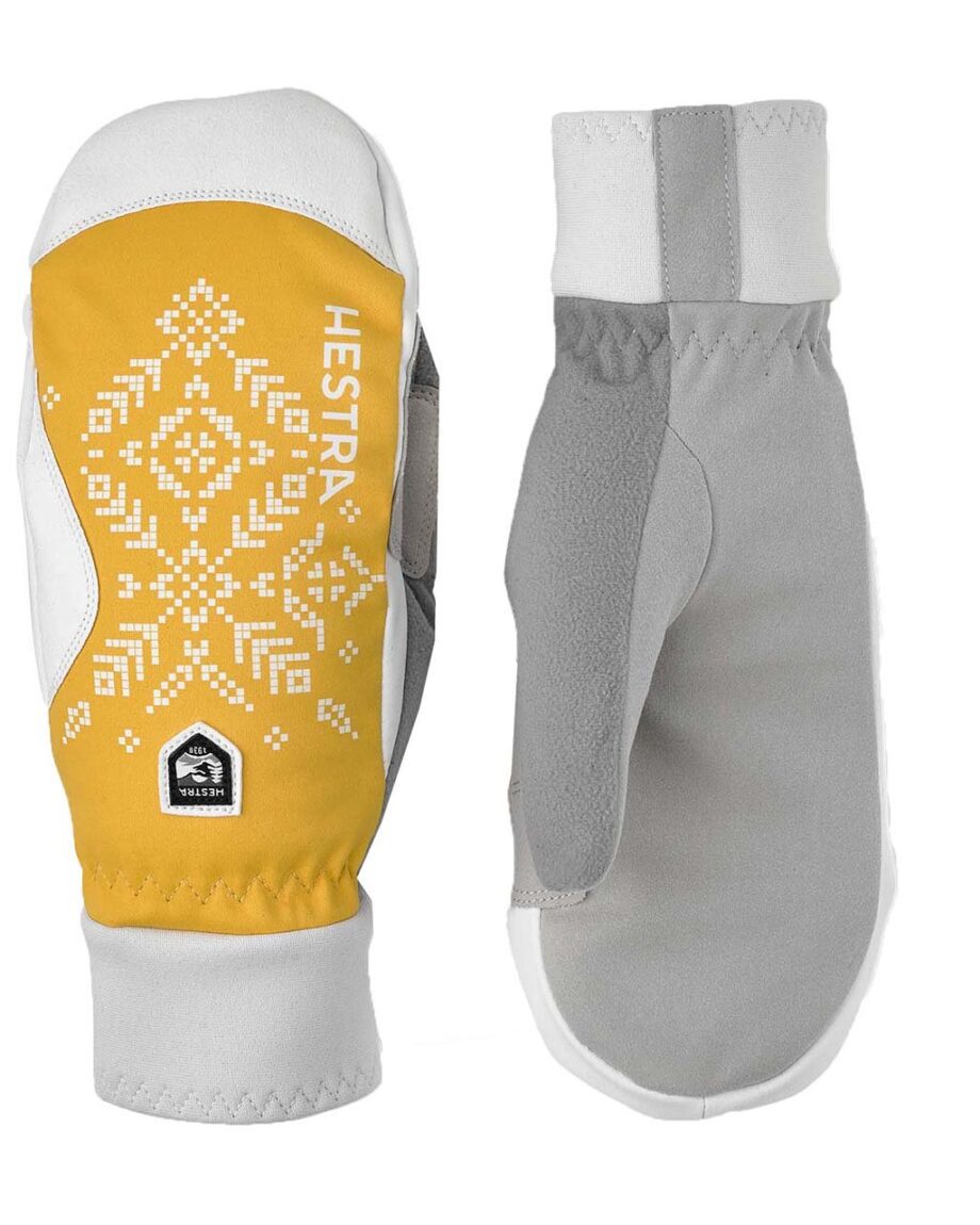 Hestra XC Primaloft W - Mitt Yellow Print (5 5)