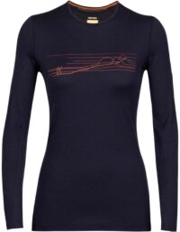 Icebreaker 200 Oasis Ski Stripes LS Crew Shirt Women
