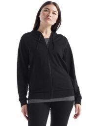Icebreaker Helliers Terry LS Zip Hoodie Women Black