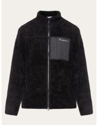 KnowledgeCotton Apparel Teddy Fleede Zip Sweat Black Jet