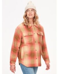 Marmot Wm's Ridgefield Sherpa Lined Flannel Jacket Grapefruit