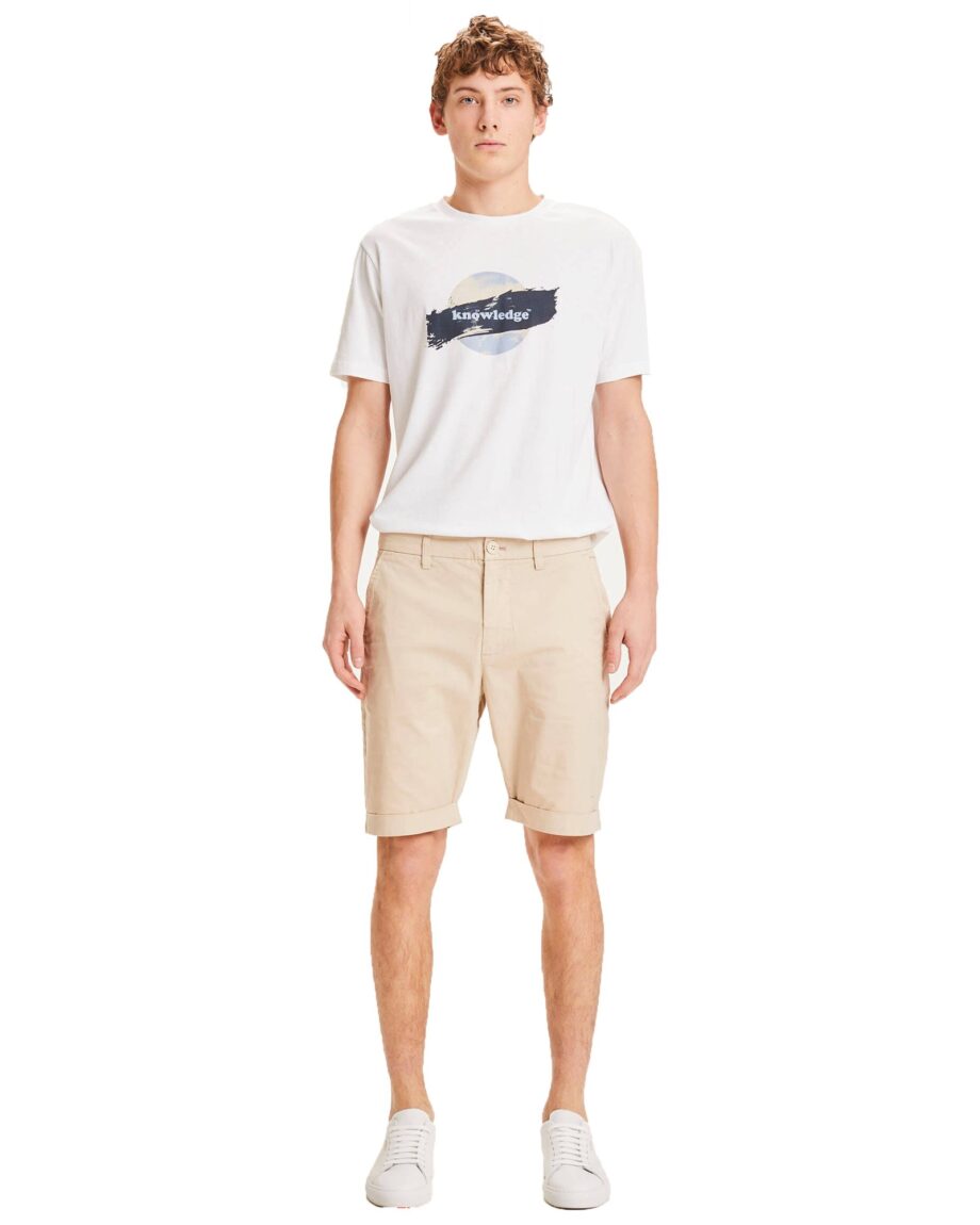 Knowledge Cotton Chuck Regular Chino Poplin Shorts M Light Feather Gray (36 36)