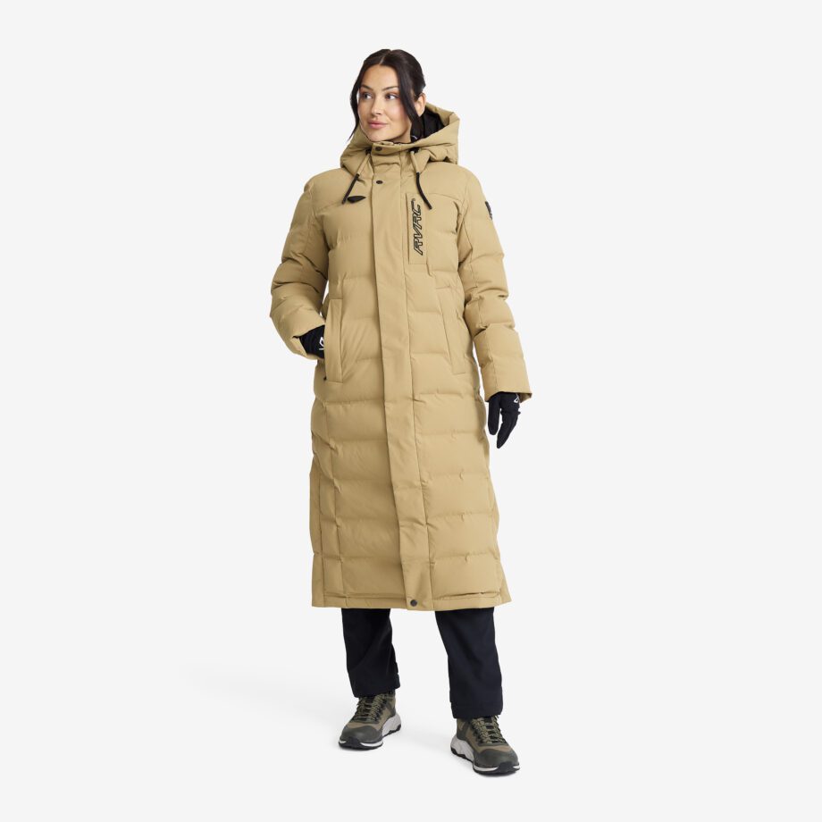 Revolution Race Scenic Insulated Long Parka - Dam - Kelp Beige, Storlek:XL - Vinterjackor