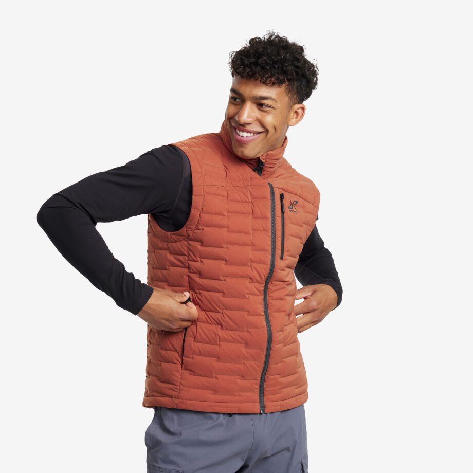 Revolution Race Jackor > Västar - Flex Stretch Down Vest - Herr - Rusty Orange, Storlek:M