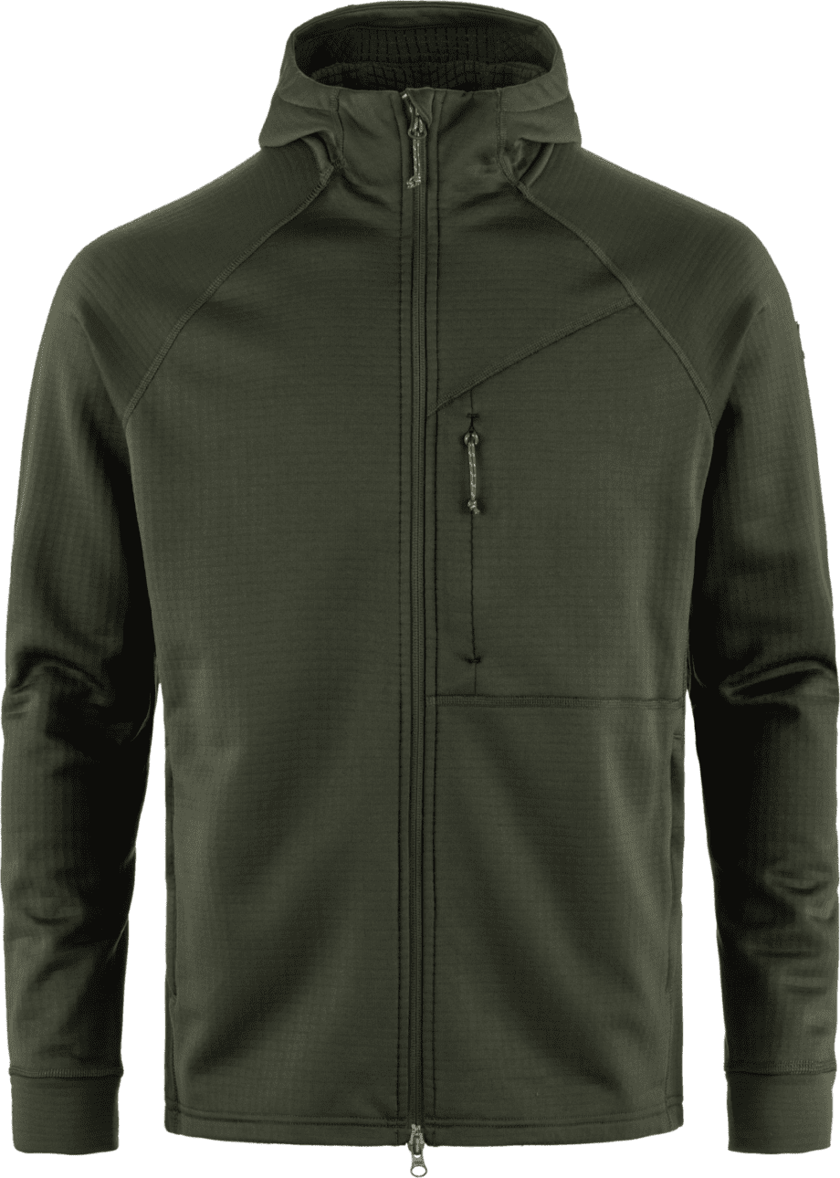 Fjällräven Fjällräven Men's Abisko Grid Fleece Hoodie Deep Forest