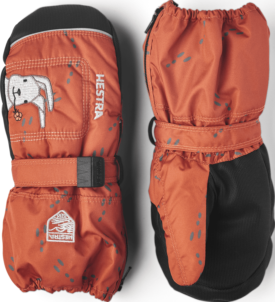 Hestra Hestra Baby Zip Long Mitt Orange Print