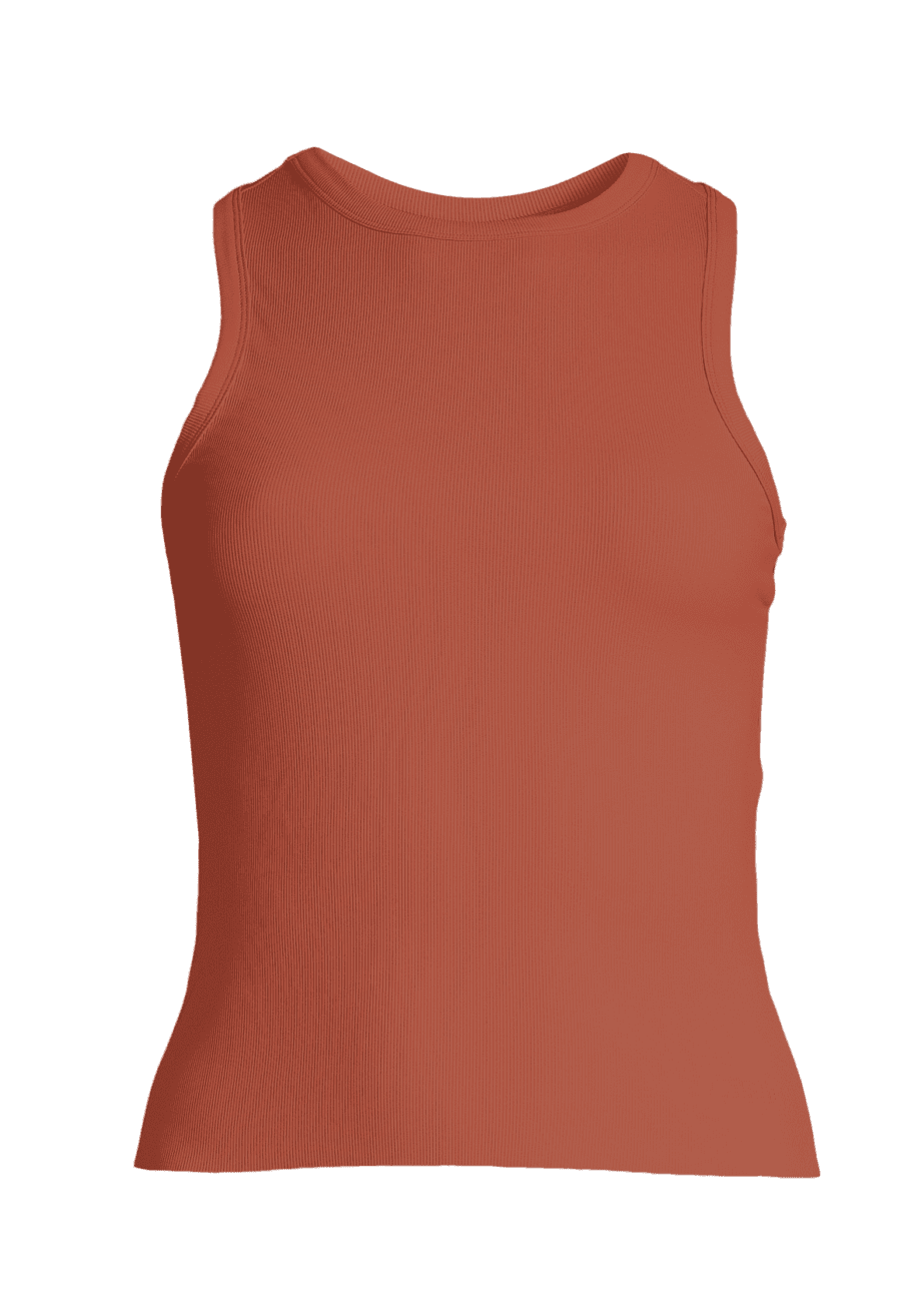 Casall Defined Rib Racerback - Burnt Sienna Red